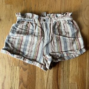 Free people striped linen shorts
